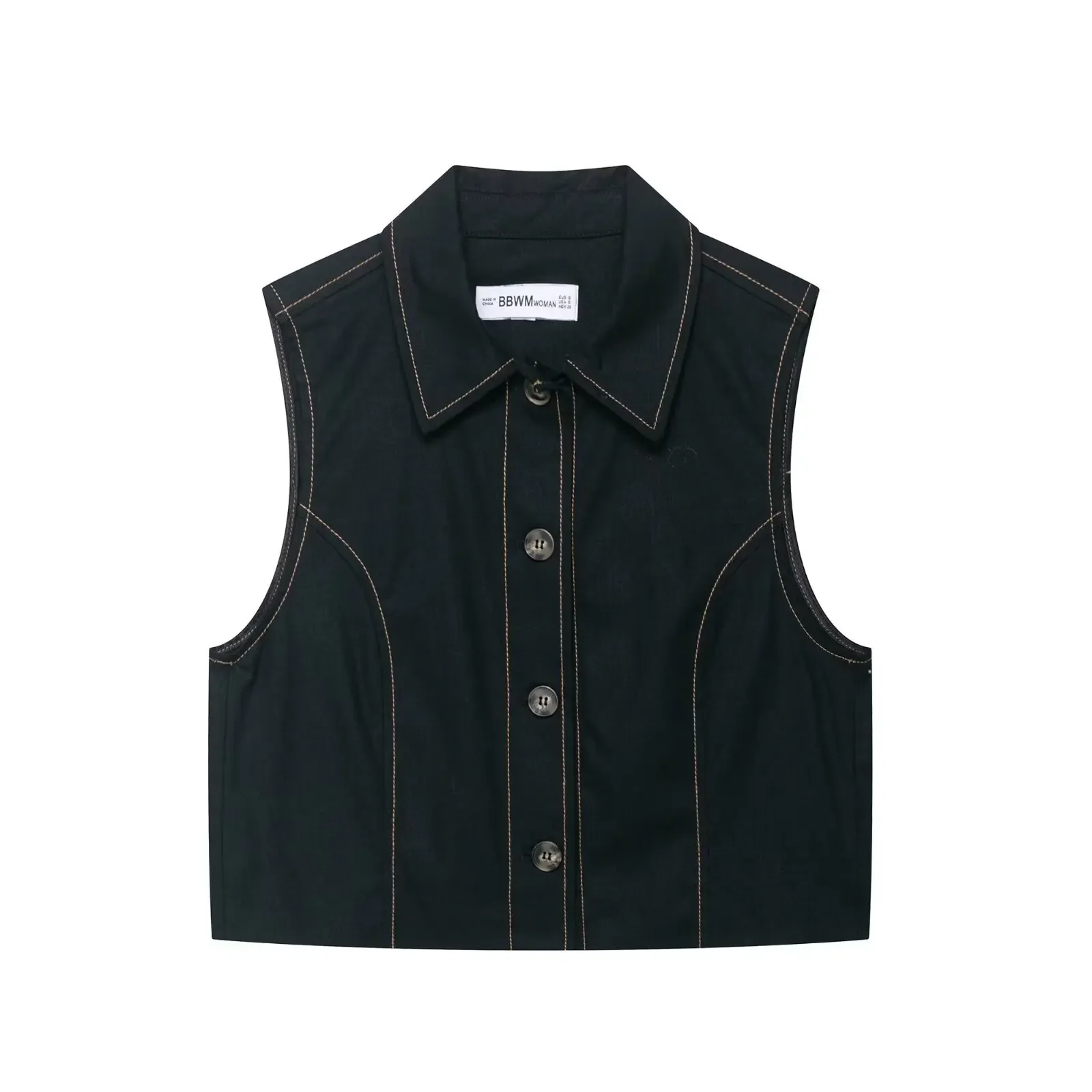 Women's Fashion New Denim Vest Design Niche Design Stitching Decorated Lapel Sleeveless Pocket Vest 
Women's Fashion New Denim Vest Design Niche Design Stitching Decorated Lapel Sleeveless Pocket Vest
