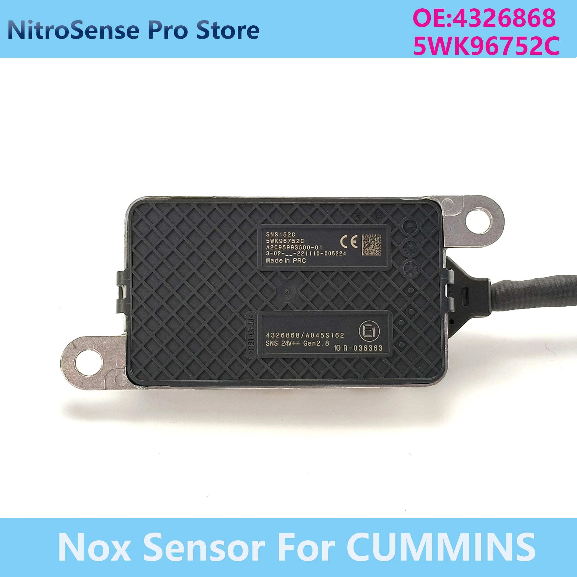 4326868 5WK96752C 5WK9 6752C Nitrogen Oxide Sensor For Cummins Engine Truck Spare Parts NOX Sensor
4326868 5WK96752C 5WK9 6752C Nitrogen Oxide Sensor For Cummins Engine Truck Spare Parts NOX Sensor