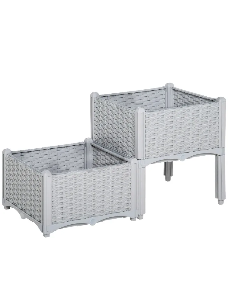 For Outsunny Raised Garden Bed 2-Piece Gray with Legs Self-Watering for Growing Herbs Vegetables
For Outsunny Raised Garden Bed 2-Piece Gray with Legs Self-Watering for Growing Herbs Vegetables