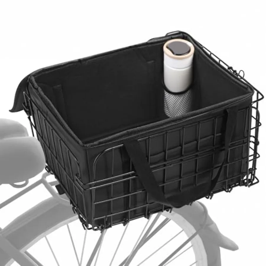 Bike Basket with Removable Liner Bag Cargo Net Large Folding Bike Basket Quick Release Metal Ebike Basket Bicycle Storage Baske
Bike Basket with Removable Liner Bag Cargo Net Large Folding Bike Basket Quick Release Metal Ebike Basket Bicycle Storage Baske