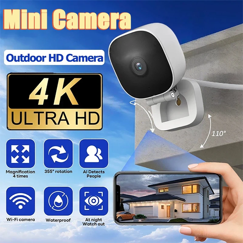 4K Mini Security Camera IP65 Waterproof Full Color Night Vision Motion Detect Surveillance Wifi Monitor with 2 Way Audio 2026
4K Mini Security Camera IP65 Waterproof Full Color Night Vision Motion Detect Surveillance Wifi Monitor with 2 Way Audio 2026