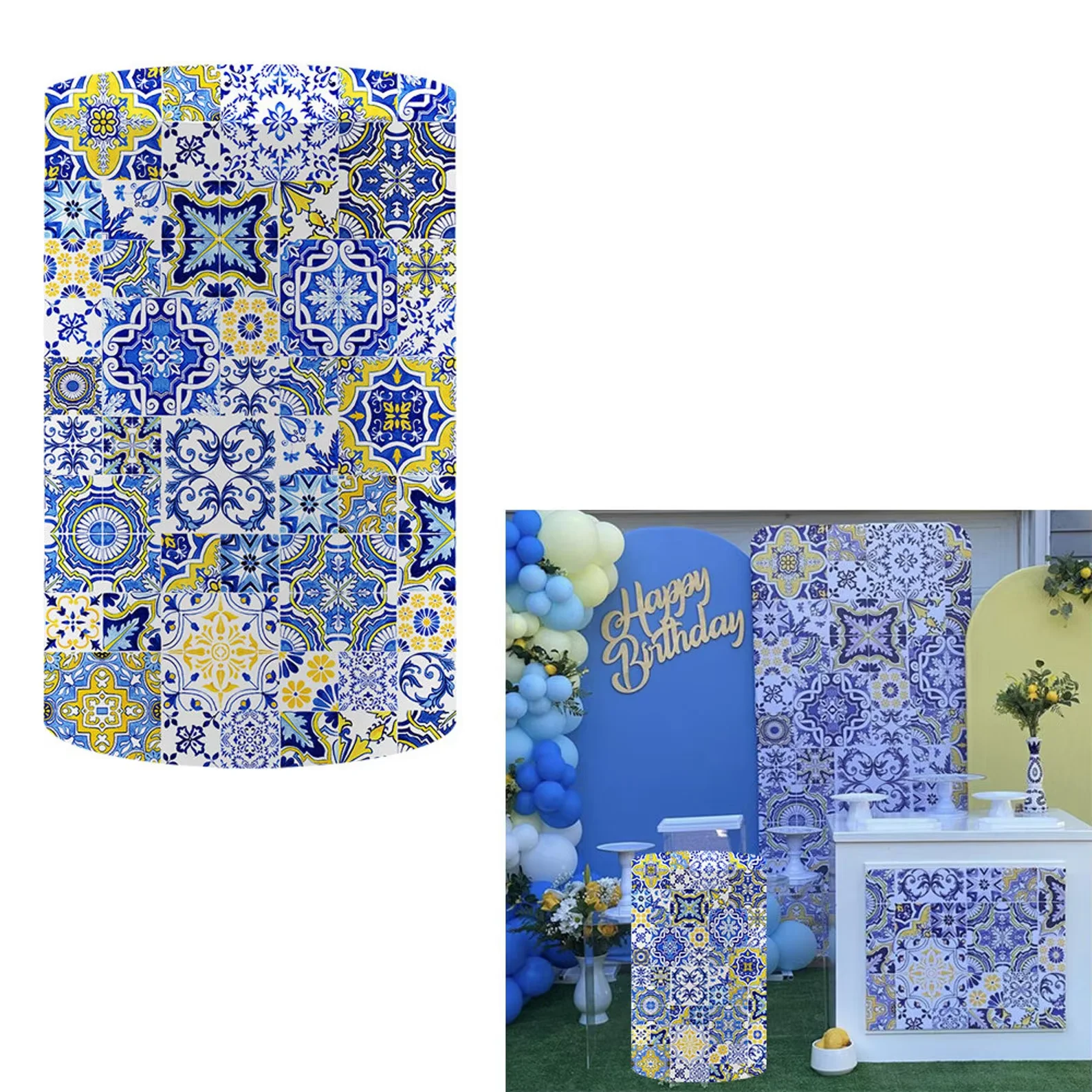 Mehofond Custom Cylinder Covers Backdrop Mediterranean wedding Birthday Plinths Dessert Pedestal Background Decor Elastic
Mehofond Custom Cylinder Covers Backdrop Mediterranean wedding Birthday Plinths Dessert Pedestal Background Decor Elastic
