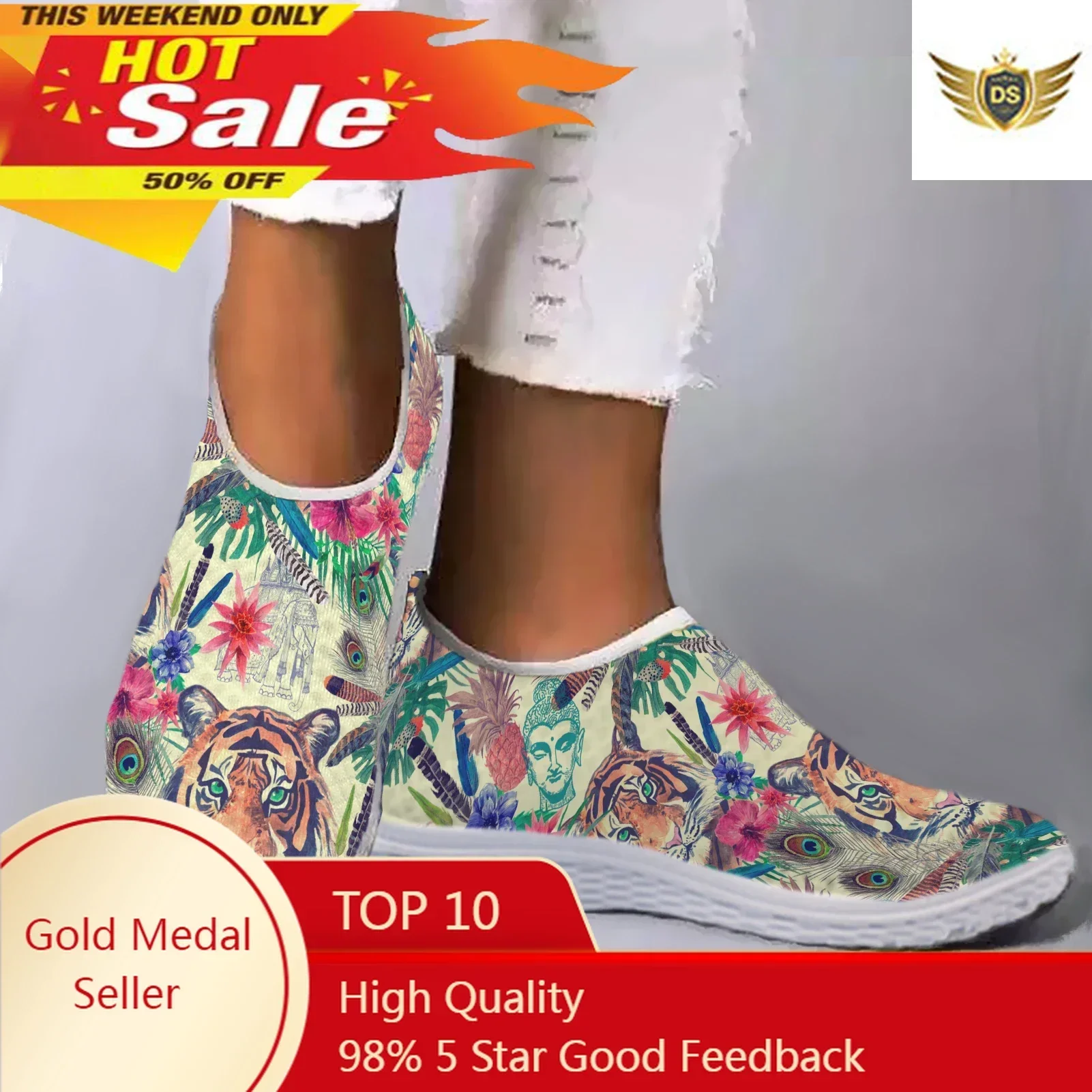 Fashion Tiger Jungle Design Outdoor Breathable Shoes Cartoon Tiger Print Shoes Light Home Flat Shoes Mesh Sneakers
Fashion Tiger Jungle Design Outdoor Breathable Shoes Cartoon Tiger Print Shoes Light Home Flat Shoes Mesh Sneakers