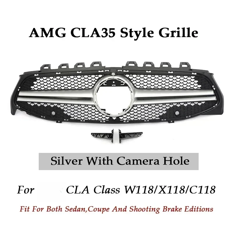 High Quality Panamericana GT Front Bumper Grille CLA W118 C118 X118 CLA180 200 250 35 45 2019-2023 Auto Accessories
High Quality Panamericana GT Front Bumper Grille CLA W118 C118 X118 CLA180 200 250 35 45 2019-2023 Auto Accessories