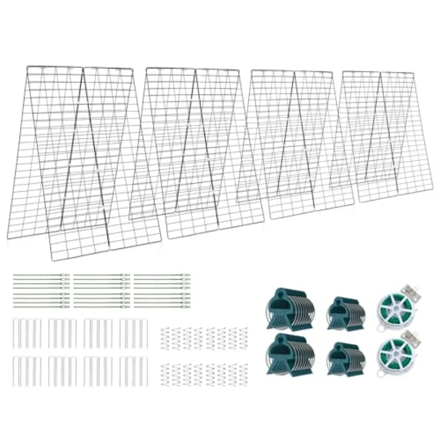 46 x 34 Inch Cucumber Trellis for Garden 16 PCS Foldable A-Shape Plant Support W/36 Clips 32 Ground Stakes 16 Spiral Connectors
46 x 34 Inch Cucumber Trellis for Garden 16 PCS Foldable A-Shape Plant Support W/36 Clips 32 Ground Stakes 16 Spiral Connectors