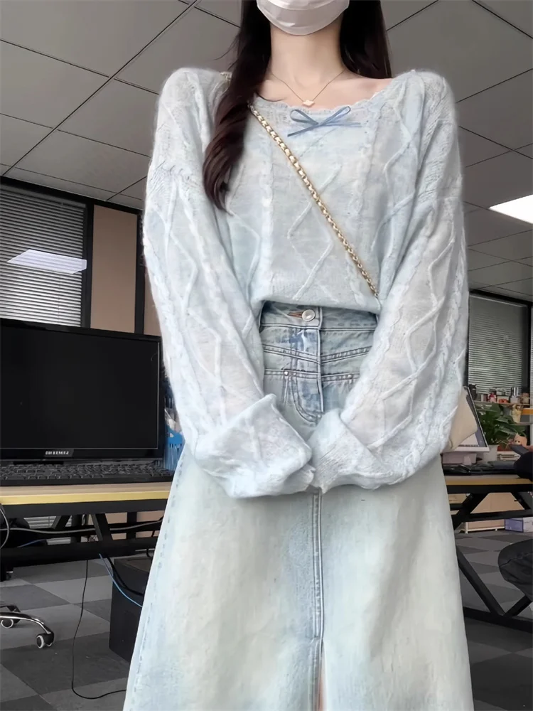 plus Size Knitted Sweater with Knot Diamond Pattern Loose Long Sleeve Women's Autumn Spring Fashionable Casual Top
plus Size Knitted Sweater with Knot Diamond Pattern Loose Long Sleeve Women's Autumn Spring Fashionable Casual Top