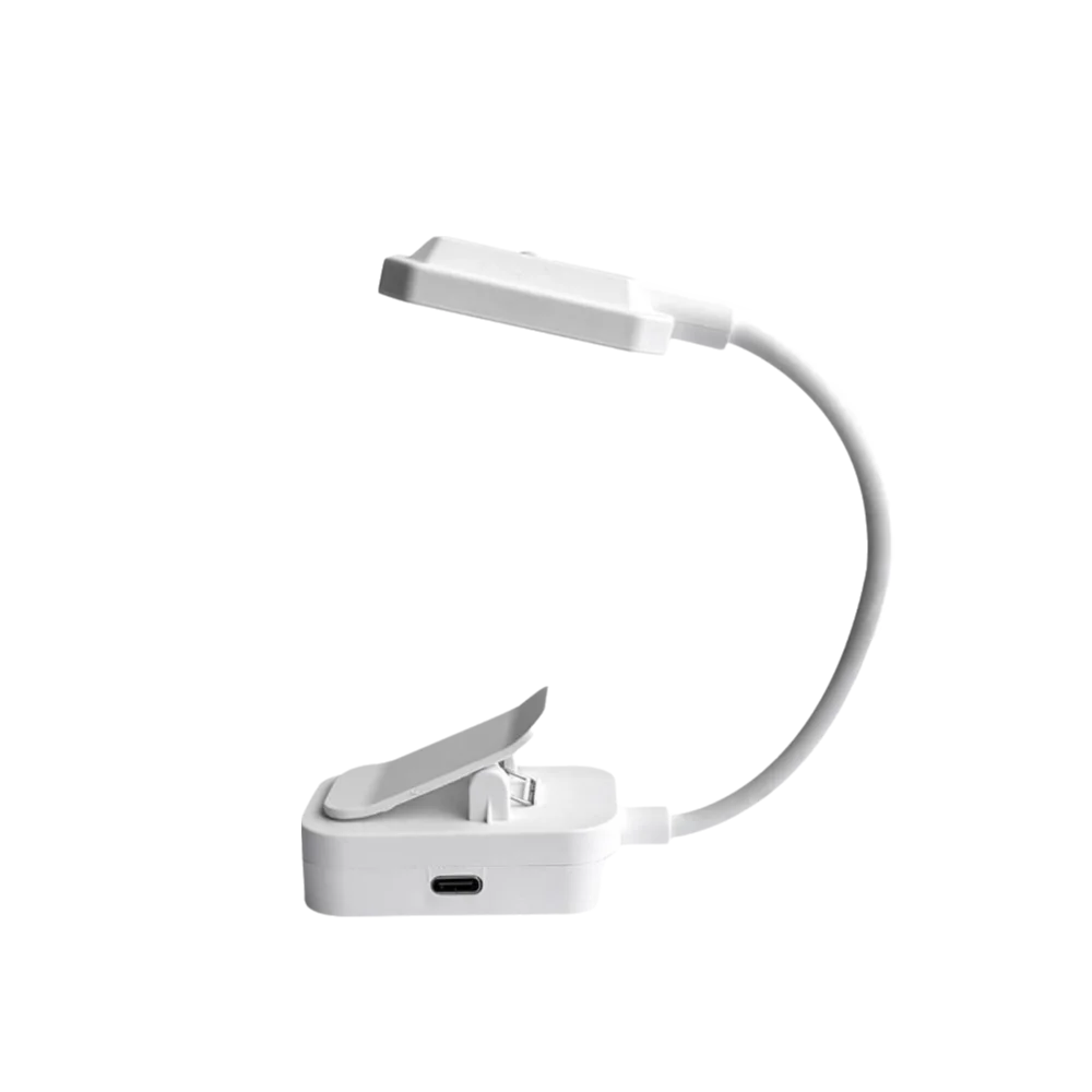 3 Modes LED Clip On Book Light Stepless Dimmable Flexible Neck USB Rechargeable Light White Shell Three Color Temperatures
3 Modes LED Clip On Book Light Stepless Dimmable Flexible Neck USB Rechargeable Light White Shell Three Color Temperatures