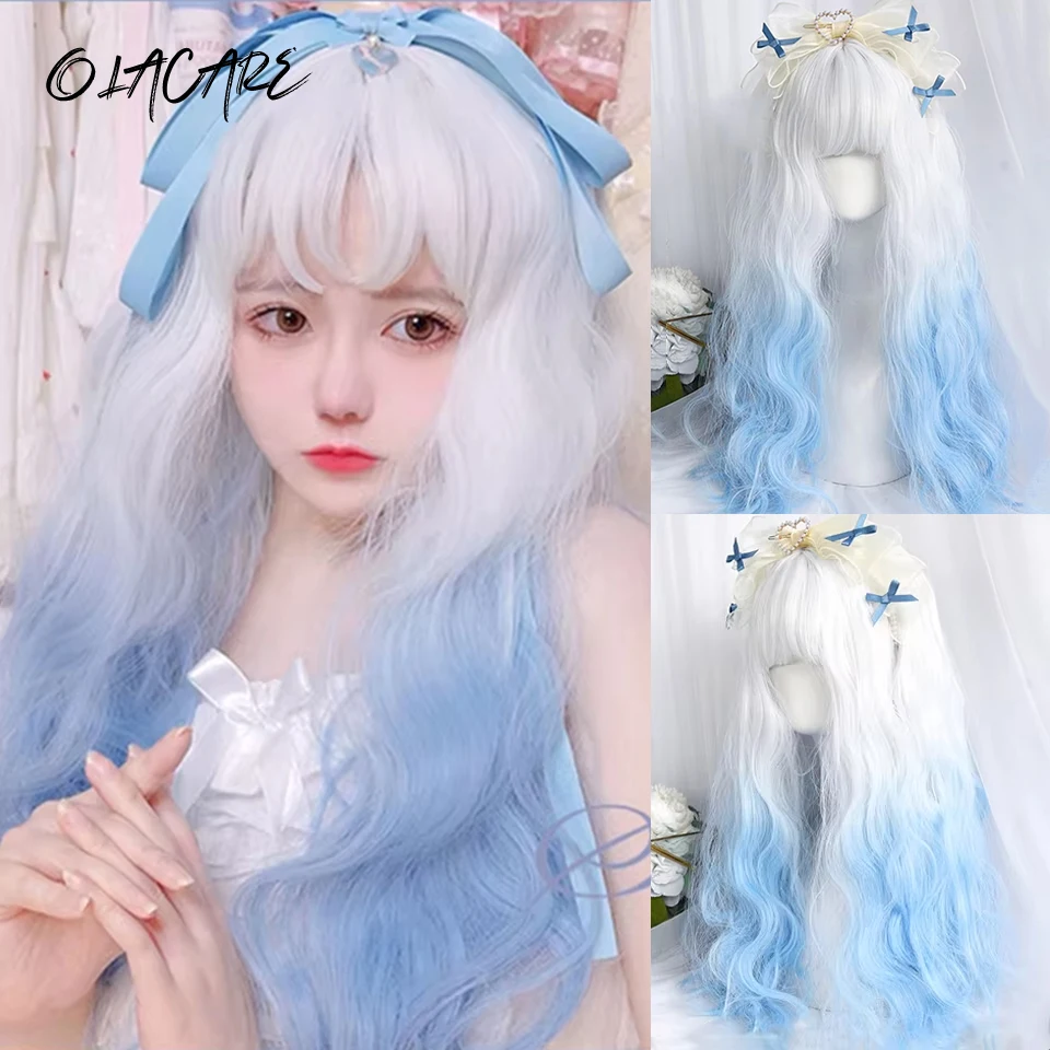 Long Curly Wave Wig with Bangs White Biue Colorful Cosplay Wig for Women Daily Party Natural Synthetic Hair Heat Resistant LM
Long Curly Wave Wig with Bangs White Biue Colorful Cosplay Wig for Women Daily Party Natural Synthetic Hair Heat Resistant LM