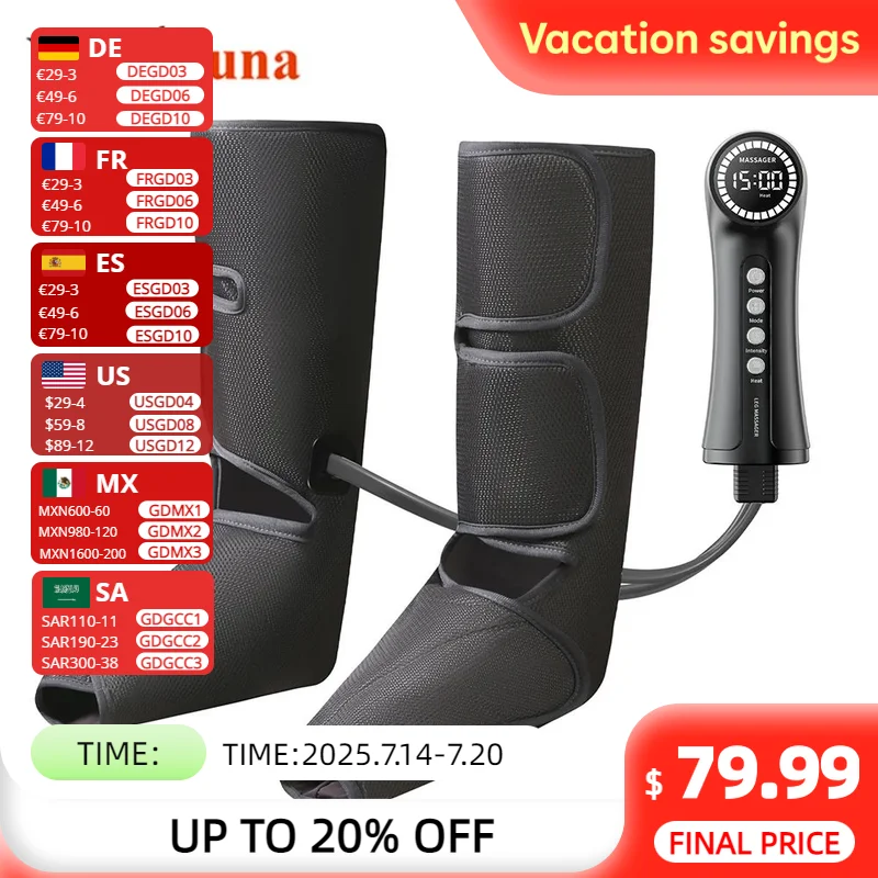 Air Compressed Leg Massager Heating Cycle For Relaxing Foot Massage For Relieving Muscle Soreness For Professional Athletes 
Air Compressed Leg Massager Heating Cycle For Relaxing Foot Massage For Relieving Muscle Soreness For Professional Athletes