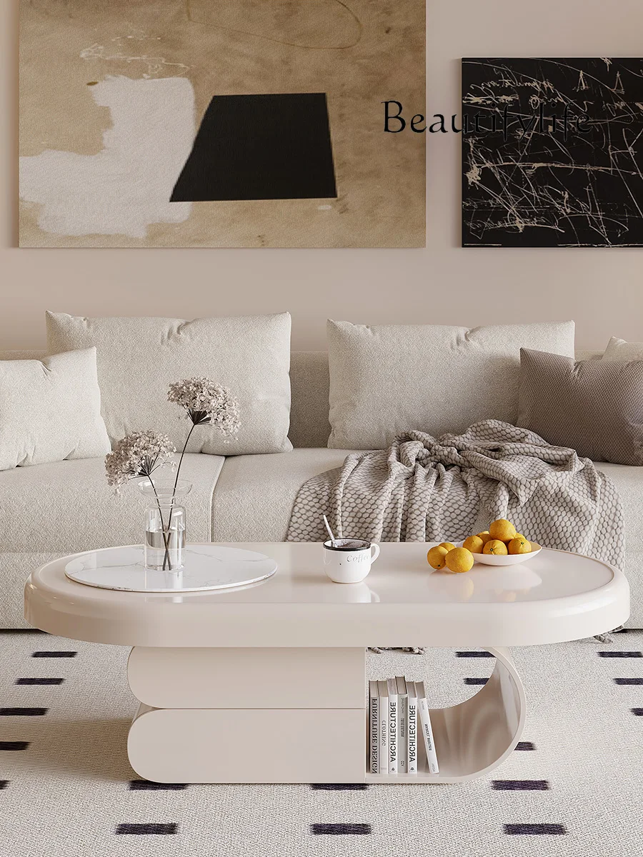 Cream Style Coffee Table Modern Minimalist Living Room Stone Plate Tea Table
Cream Style Coffee Table Modern Minimalist Living Room Stone Plate Tea Table