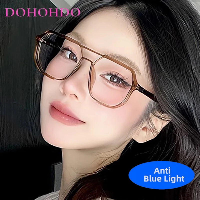 Retro Twin Bridge Pilot Anti Blue Light Computer Glasses Frame Women Men Fashionable Brand Designer Classic Big Frame Eyeglasses
Retro Twin Bridge Pilot Anti Blue Light Computer Glasses Frame Women Men Fashionable Brand Designer Classic Big Frame Eyeglasses
