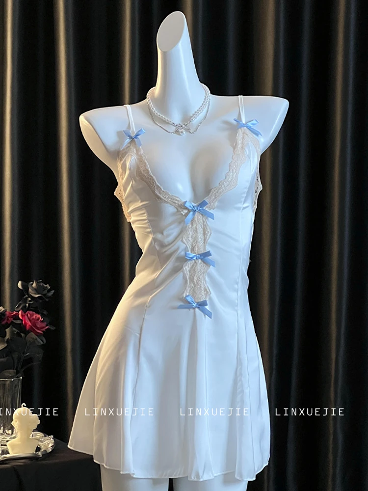 Women's Clothing Sexy White Nightgowns Pajamas Sleeveless V-neck Suspender Nightdress Mini Bodysuit Sleepdress Home Dress Summer
Women's Clothing Sexy White Nightgowns Pajamas Sleeveless V-neck Suspender Nightdress Mini Bodysuit Sleepdress Home Dress Summer