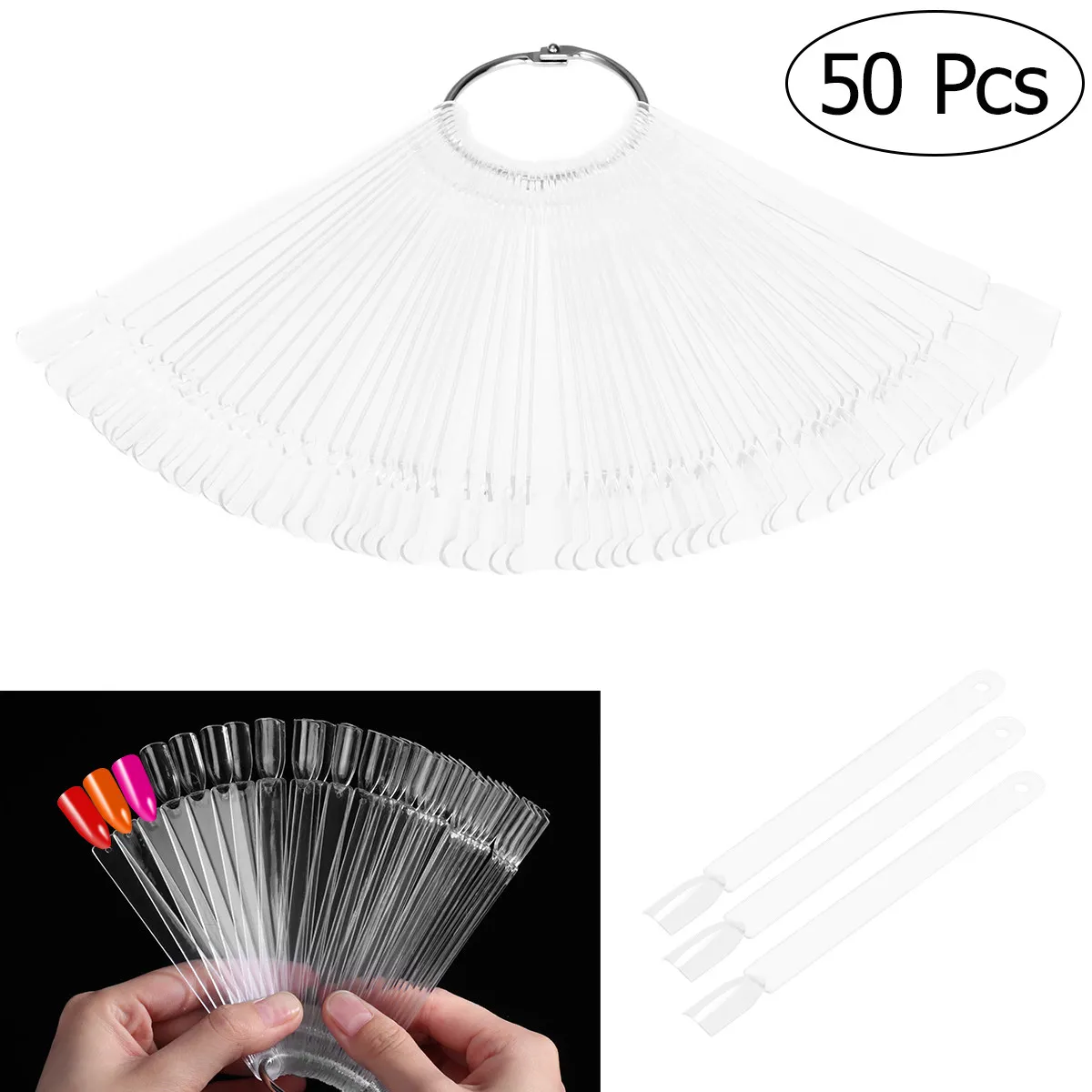50Pcs Nail Tips Display Stand Fan Shape Color Stick Clear Practice Board Nail Polish Color Display Chart Acrylic Gel Fiberglass
50Pcs Nail Tips Display Stand Fan Shape Color Stick Clear Practice Board Nail Polish Color Display Chart Acrylic Gel Fiberglass