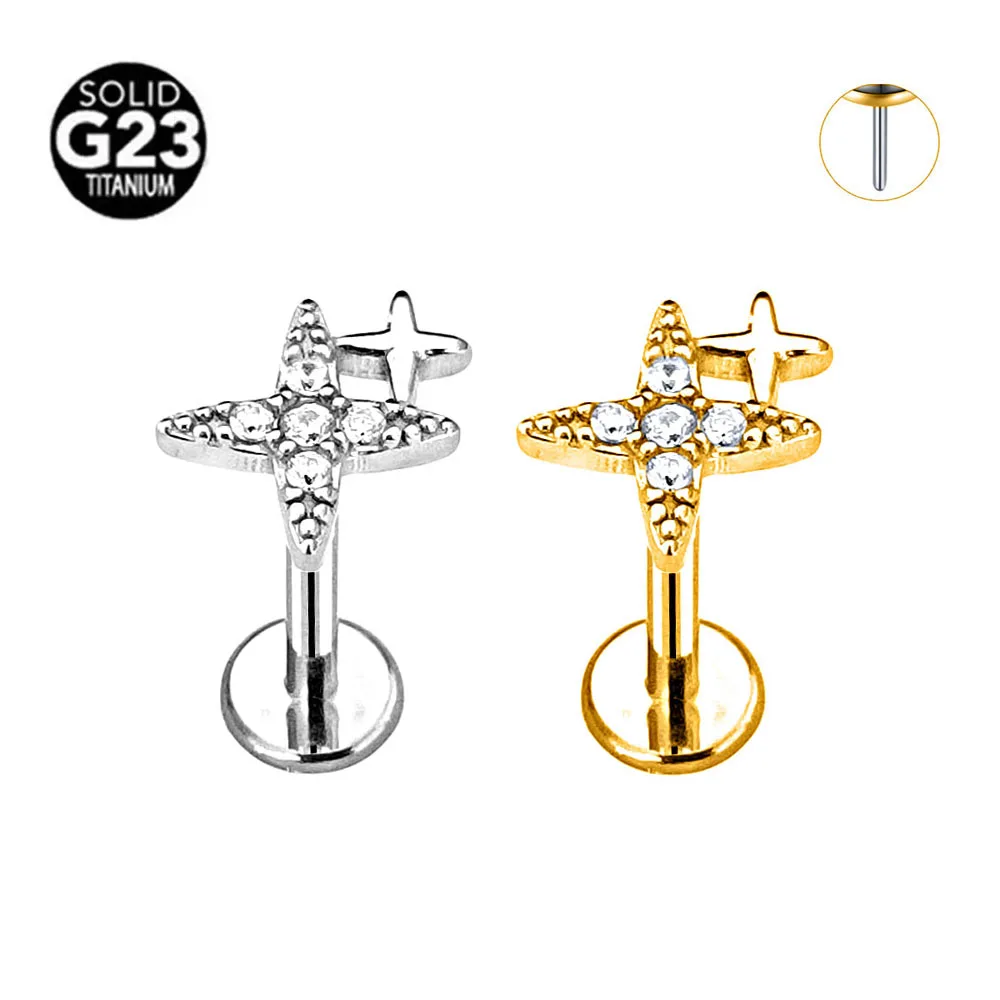 ASTM F136 G23 Titanium Double Star CZ Threadless Piercing Heart Pin Push in Labret Stud Conch Daith Earring 16G 18G 20G
ASTM F136 G23 Titanium Double Star CZ Threadless Piercing Heart Pin Push in Labret Stud Conch Daith Earring 16G 18G 20G