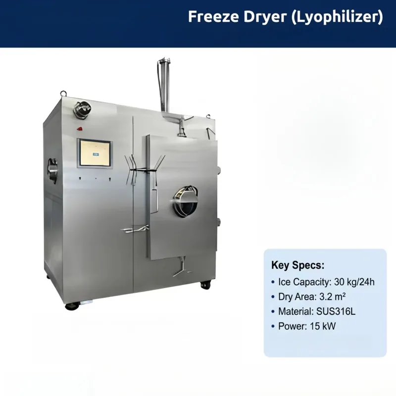 Laboratory Freeze Dryer (lyophilizer) 30kg/h 220V Multifunctional Material Customizable For Sterile
Laboratory Freeze Dryer (lyophilizer) 30kg/h 220V Multifunctional Material Customizable For Sterile