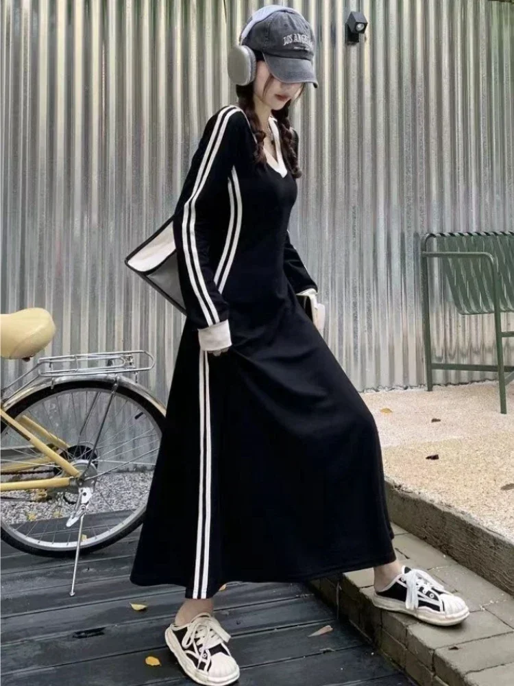 Slim Long Sleeve Dresses Office Womens Clothing Spring Korean Black Casual Fashion Elegant Dress
Slim Long Sleeve Dresses Office Womens Clothing Spring Korean Black Casual Fashion Elegant Dress