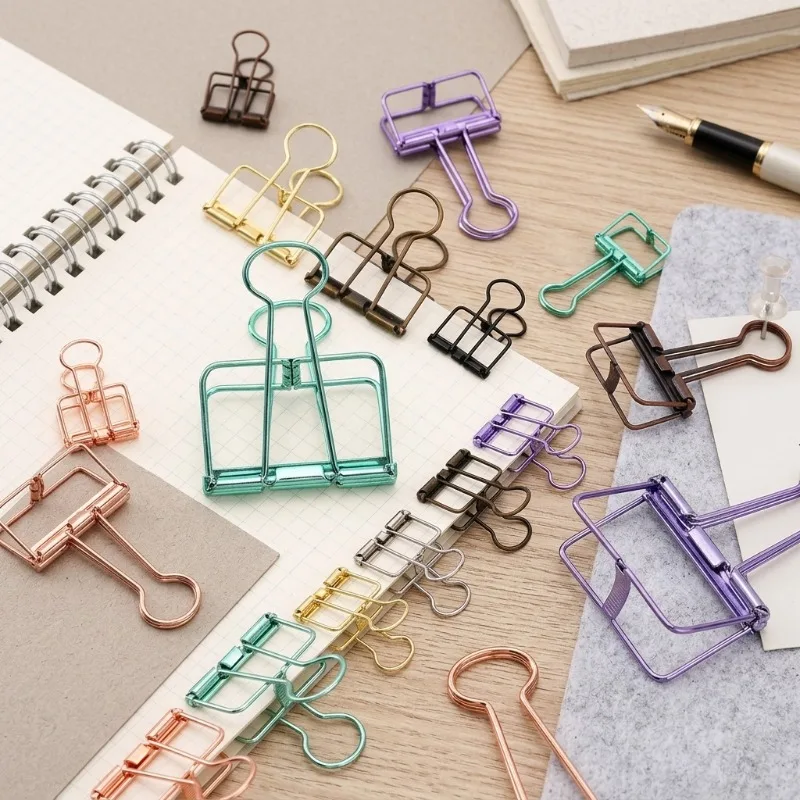 Metal Binder Clips Gold Silver Rose Green Purple Large Medium Small for Office & School Supplies
Metal Binder Clips Gold Silver Rose Green Purple Large Medium Small for Office & School Supplies