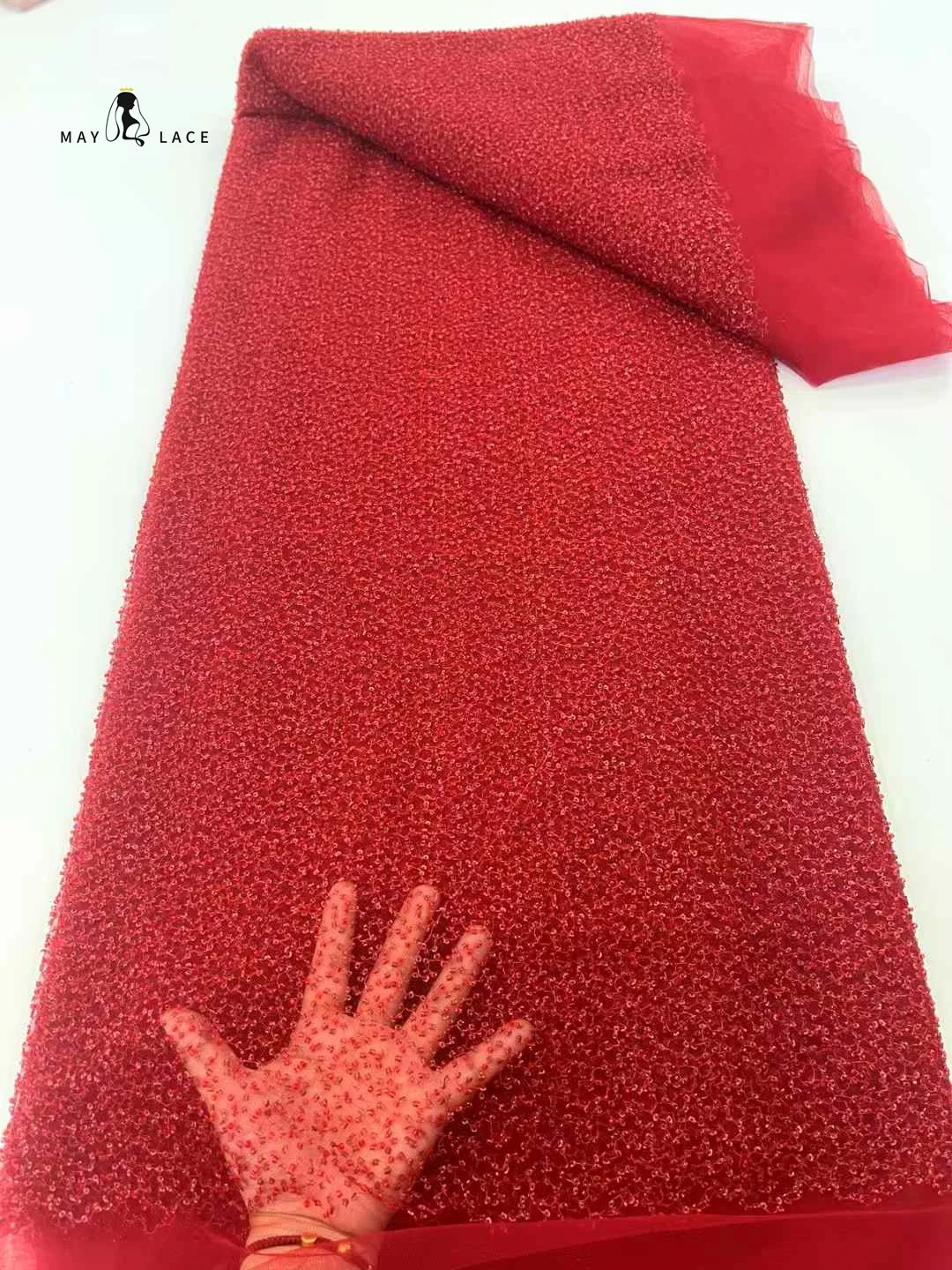 Red African Sequins Tulle Nigerian Wedding Lace Fabrics 2025 High Quality Lace French Groom Lace Fabric For Party Wedding Dress
Red African Sequins Tulle Nigerian Wedding Lace Fabrics 2025 High Quality Lace French Groom Lace Fabric For Party Wedding Dress