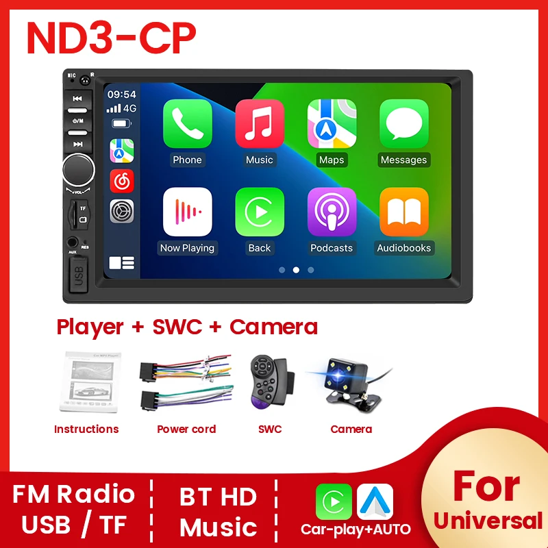 2 Din 7" Universal Carplay Android Auto Autoradio Car Multimedia MP5 Player Support FM Radio USB/TF/BT/SWC Mirror LinK HD Screen
2 Din 7" Universal Carplay Android Auto Autoradio Car Multimedia MP5 Player Support FM Radio USB/TF/BT/SWC Mirror LinK HD Screen