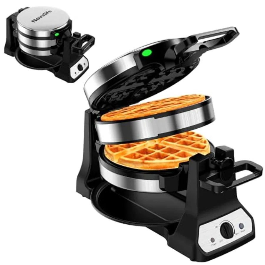 Belgian waffle maker for home use, stainless steel body, silver color, 1400W power with 180 flip, nonstick rotating plates, adj
Belgian waffle maker for home use, stainless steel body, silver color, 1400W power with 180 flip, nonstick rotating plates, adj