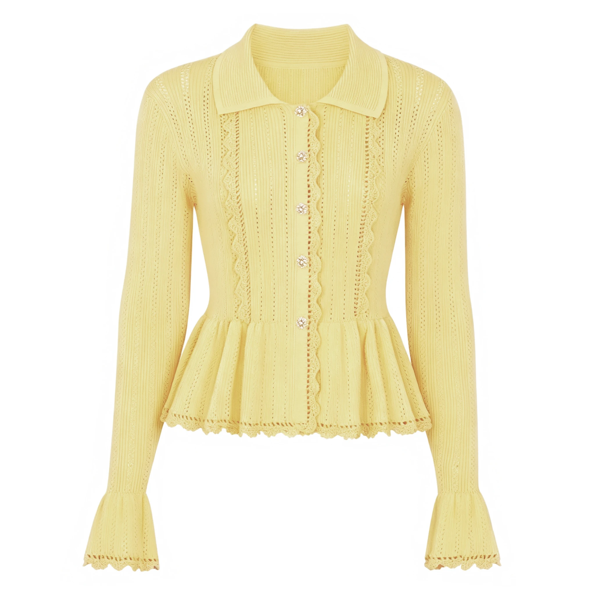 26154 Spring Autumn New Arrival Knit Cardigan Lace Collar Long Sleeve Top Premium Quality Casual Fashion Outer Coat
26154 Spring Autumn New Arrival Knit Cardigan Lace Collar Long Sleeve Top Premium Quality Casual Fashion Outer Coat