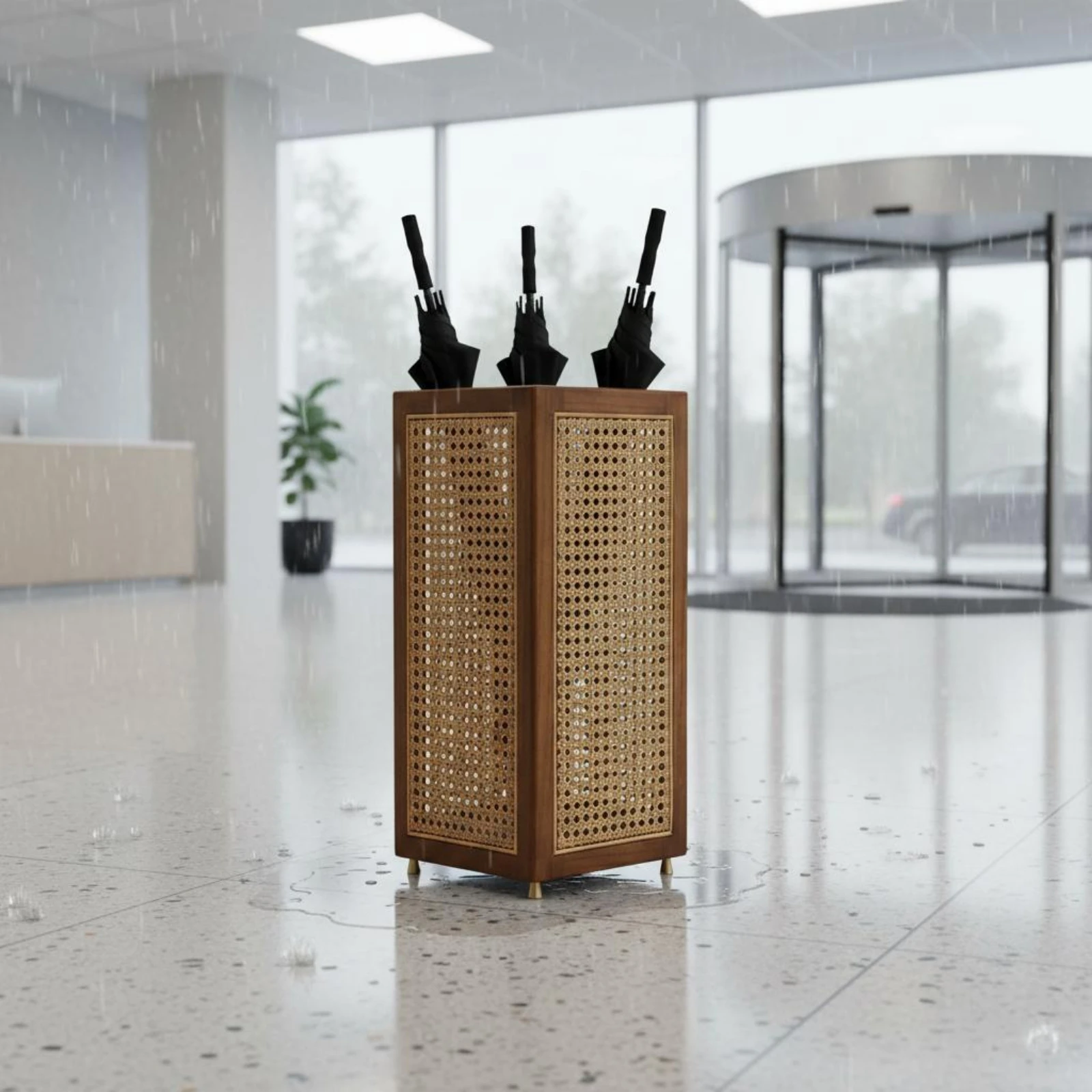 Rattan Umbrella Holder Multi-Purpose Wooden Umbrella Stand Home Storage Sturdy Drainage Use for Doorway
Rattan Umbrella Holder Multi-Purpose Wooden Umbrella Stand Home Storage Sturdy Drainage Use for Doorway