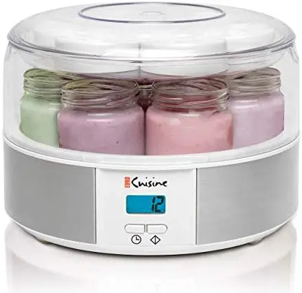 Euro Cuisine YMX650 Yogurt Maker w/ 7 Glass Jars – Automatic Digital Yogurt Maker with Date Lids
Euro Cuisine YMX650 Yogurt Maker w/ 7 Glass Jars – Automatic Digital Yogurt Maker with Date Lids