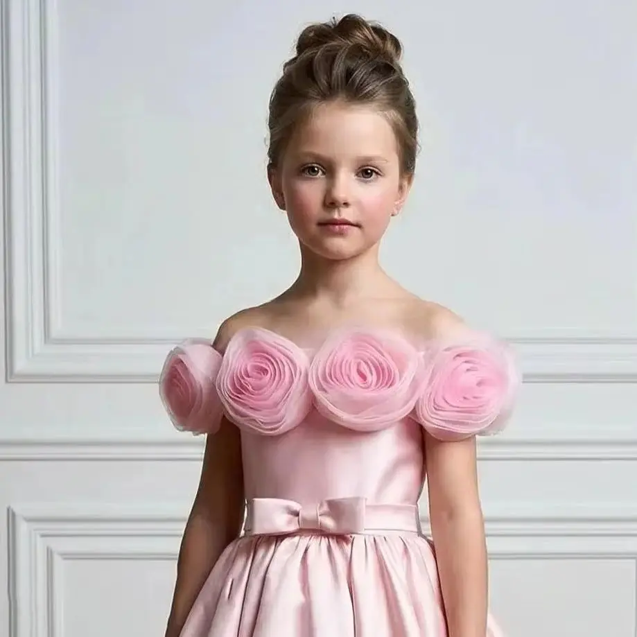 Pink Satin Customized Flower Girl Dress for Wedding Off Shoulder Floor Lenght First Communion Kids Birthday Party Gowns
Pink Satin Customized Flower Girl Dress for Wedding Off Shoulder Floor Lenght First Communion Kids Birthday Party Gowns