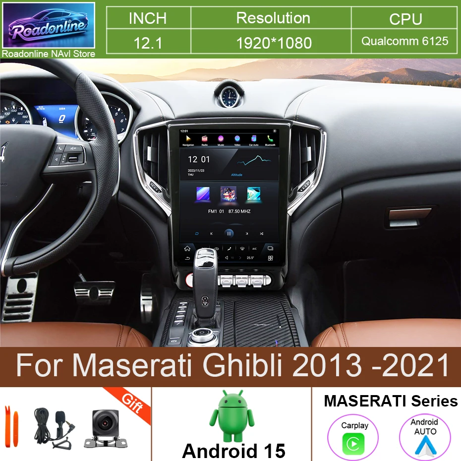 12.1 Inch Android 15 Car Multimedia Player For Maserati Ghibli 2013 -2021 GPS Navigation Stereo Car Radio DSP Carplay 4G
12.1 Inch Android 15 Car Multimedia Player For Maserati Ghibli 2013 -2021 GPS Navigation Stereo Car Radio DSP Carplay 4G