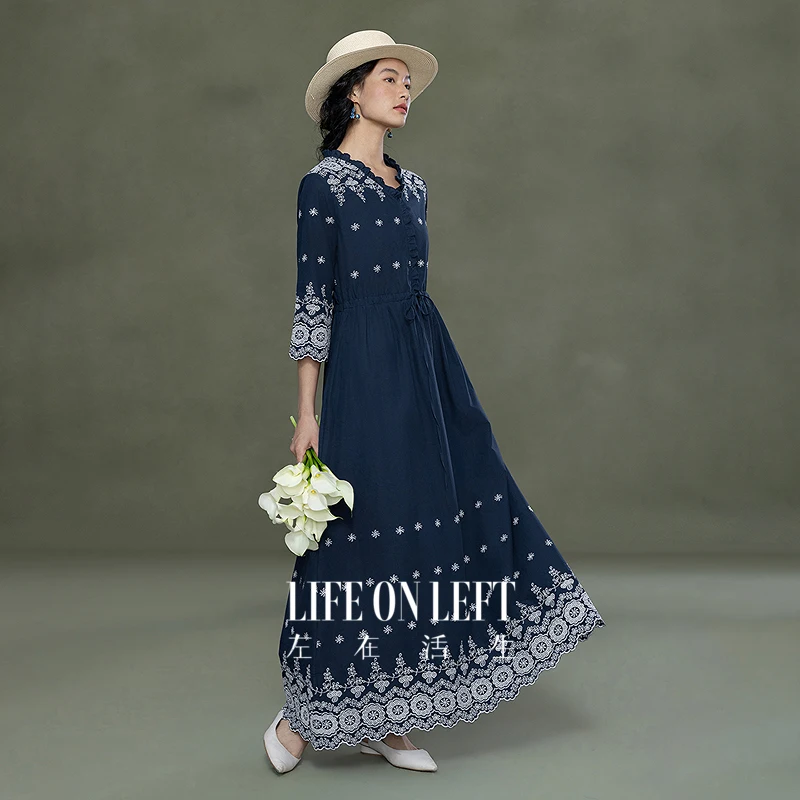 Ele Embroidered Lace Trim Dr Women's 00 Cotton Spring New Arrival A-Line Skirt V-Ne Seven Sve Stand Fit
Ele Embroidered Lace Trim Dr Women's 00 Cotton Spring New Arrival A-Line Skirt V-Ne Seven Sve Stand Fit