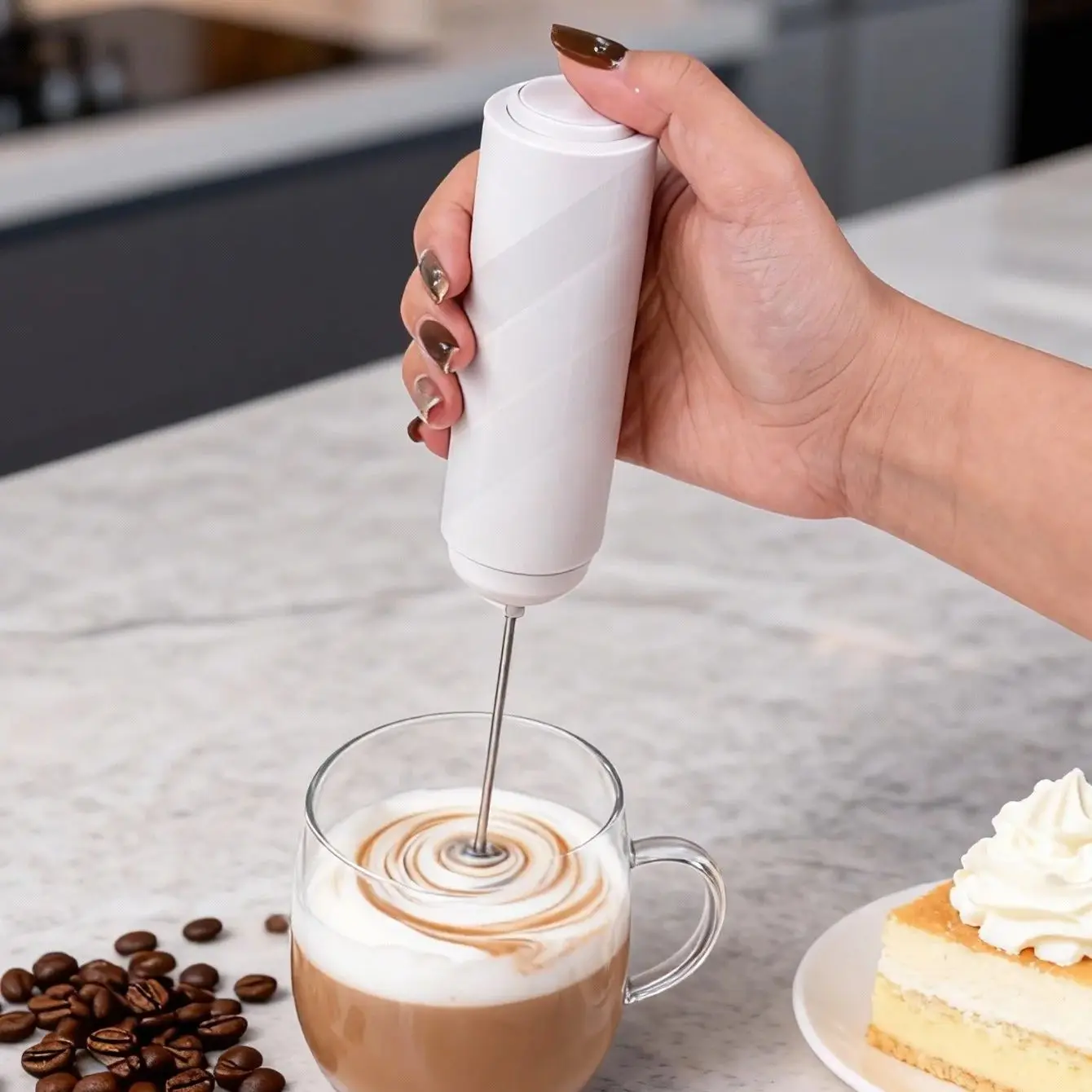 1 electric coffee frother, milk frother, AA size rechargeable electric kitchen mixer, egg beater, cream maker, blender
1 electric coffee frother, milk frother, AA size rechargeable electric kitchen mixer, egg beater, cream maker, blender