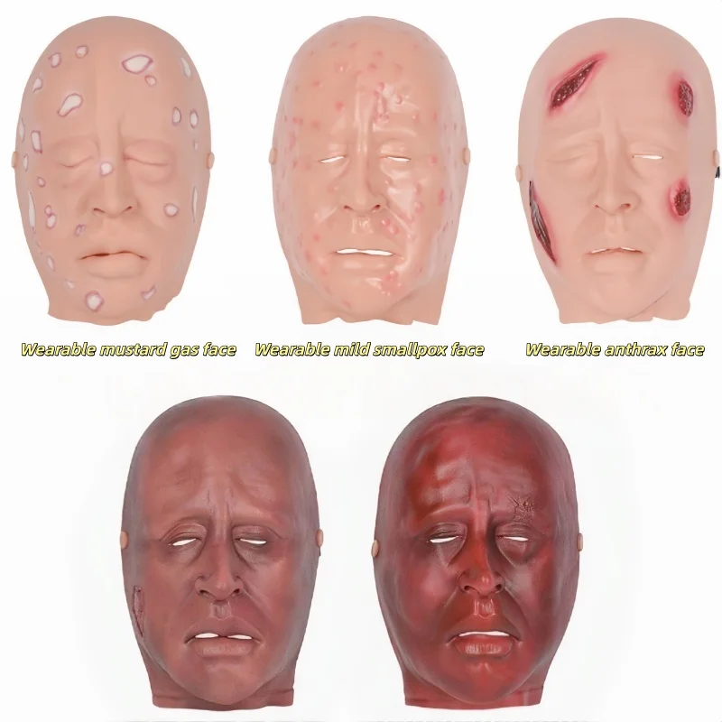 Wearable mild smallpox face, mustard gas face, mild burn face, anthrax face, severe burn face model Traumatic facial model
Wearable mild smallpox face, mustard gas face, mild burn face, anthrax face, severe burn face model Traumatic facial model
