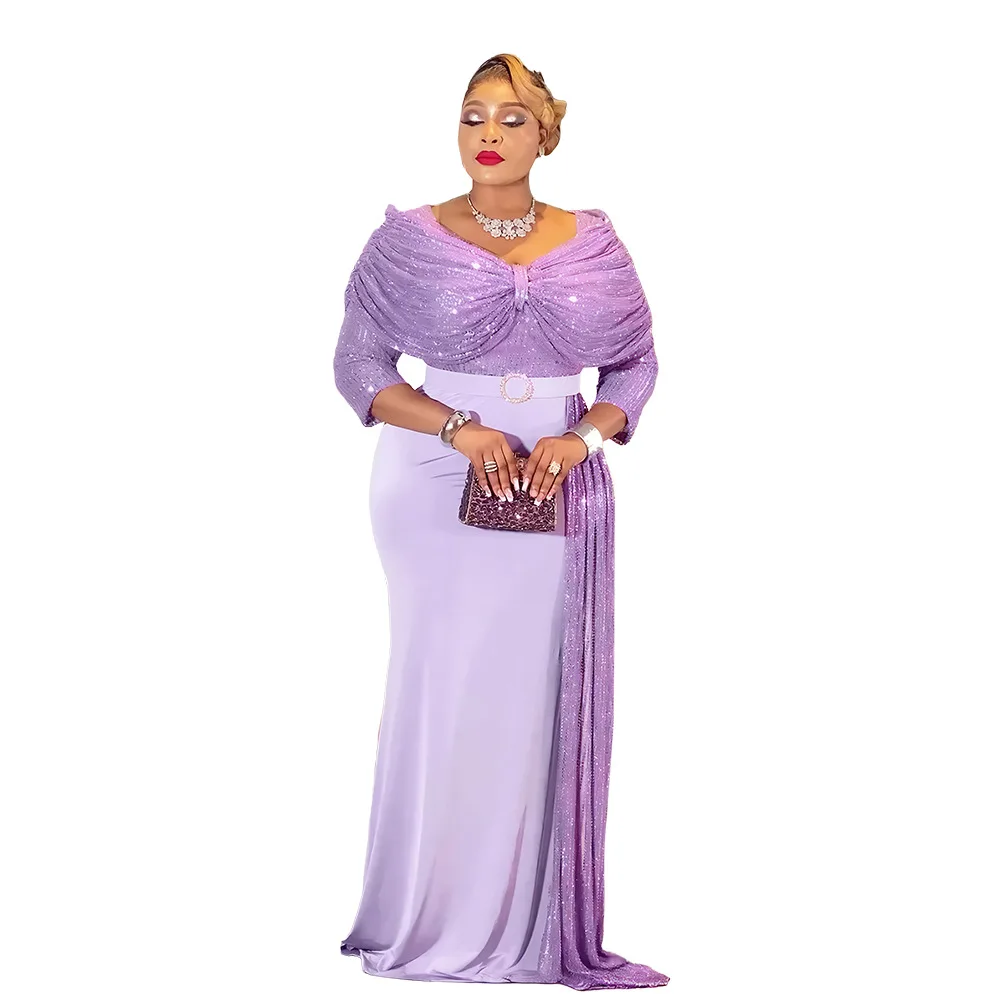 Sequin Plus Size African Party Evening Dresses for Women Fashion Spring Autumn African 3/4 Sleeve V-neck Long Dress Ankara Dress
Sequin Plus Size African Party Evening Dresses for Women Fashion Spring Autumn African 3/4 Sleeve V-neck Long Dress Ankara Dress