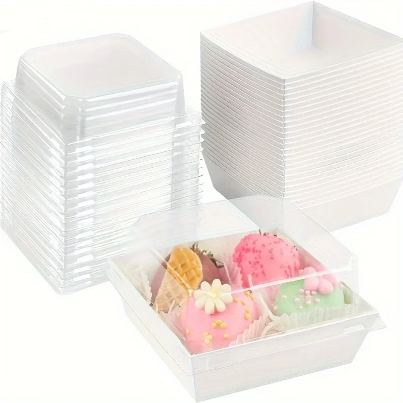 50/100PCS Sandwich Box with Transparent Lid Square White Bread Box Cookie Box Swiss Roll Packaging Box Birthday Party Supplies
50/100PCS Sandwich Box with Transparent Lid Square White Bread Box Cookie Box Swiss Roll Packaging Box Birthday Party Supplies