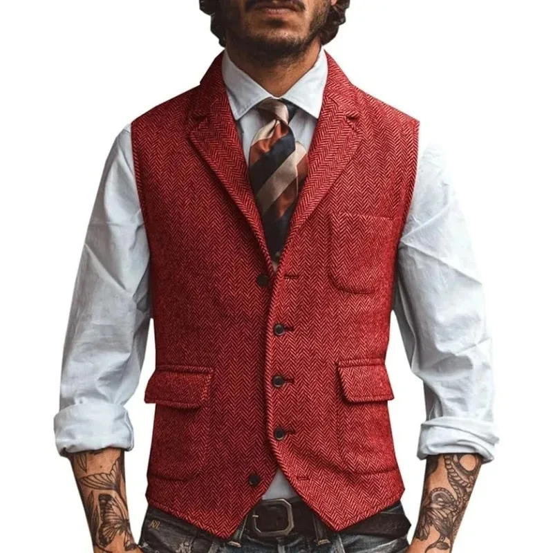 2025 Men's Wedding Wool Tweed Suit Vest Business Casual Slim Fit Waistcoat Groom's Wedding Vest
2025 Men's Wedding Wool Tweed Suit Vest Business Casual Slim Fit Waistcoat Groom's Wedding Vest
