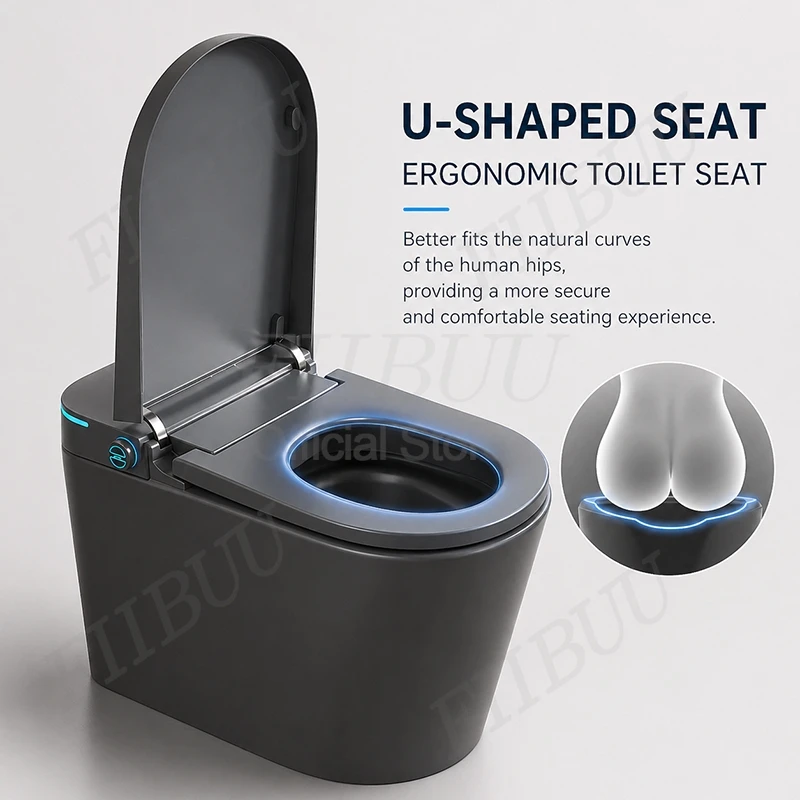 Luxury Smart Bidet Toilet with Auto Open Instant Warm Water Heated Seat Warm Air Dryer All-in-One Intelligent Toilet Elongated
Luxury Smart Bidet Toilet with Auto Open Instant Warm Water Heated Seat Warm Air Dryer All-in-One Intelligent Toilet Elongated