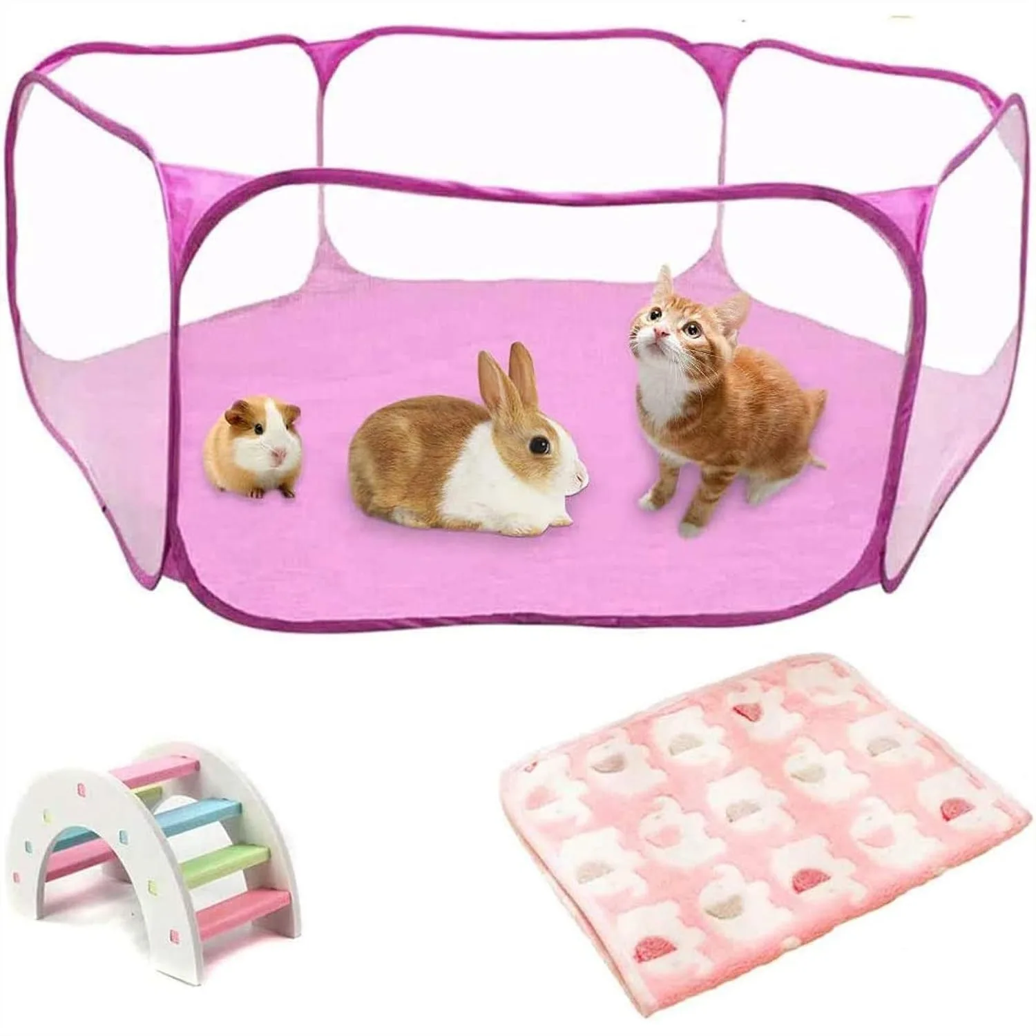 Large Foldable Hamster Playpen with Mat, Transparent & Breathable Pet Cage Fence for Guinea Pigs, Gerbils, and Small Animals
Large Foldable Hamster Playpen with Mat, Transparent & Breathable Pet Cage Fence for Guinea Pigs, Gerbils, and Small Animals