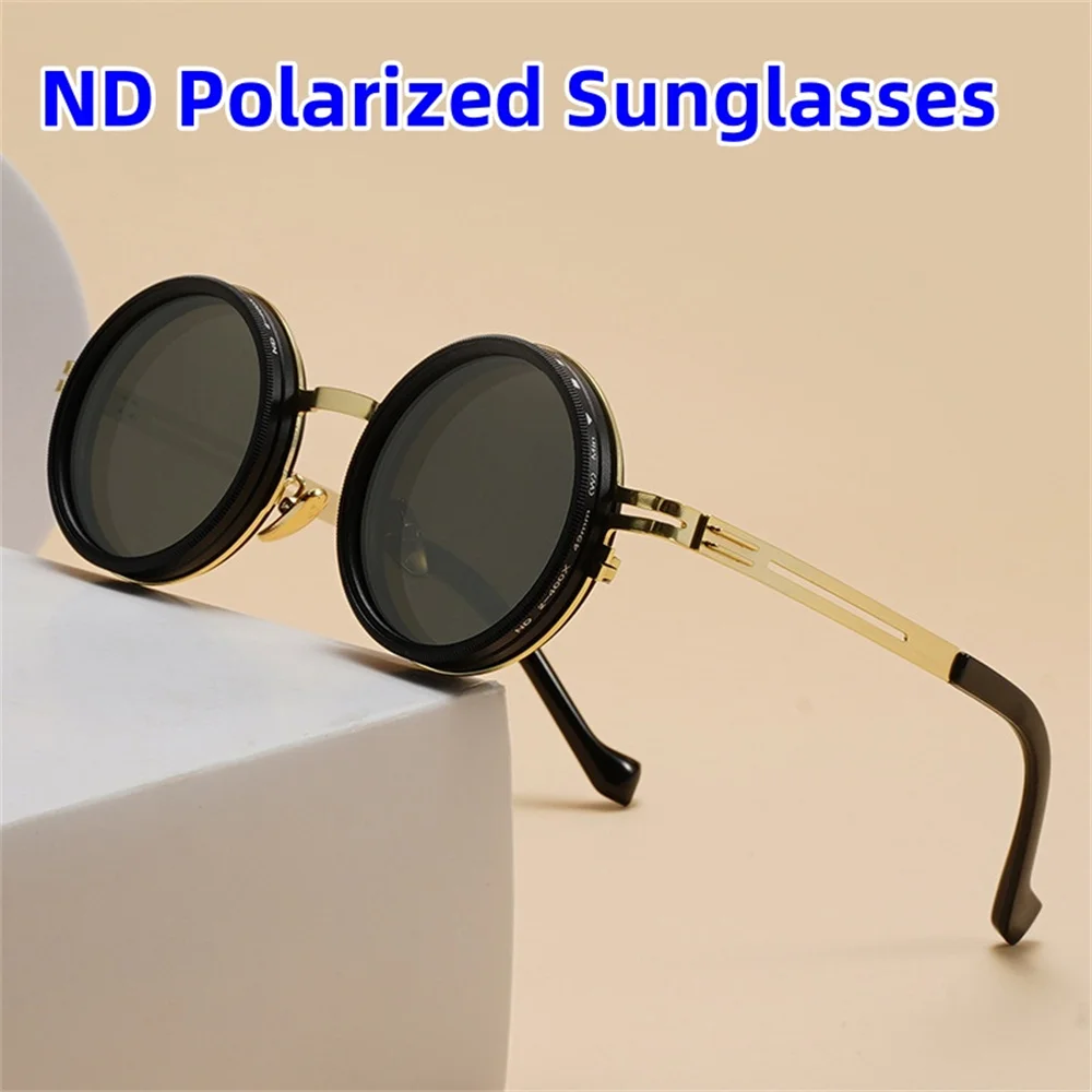 New Punk Adjustable Sunglasses Man ND9 Filter Glasses Dimming Polarized Lens Sun Glasses Color-changing Round Fishing Eyeglasses
New Punk Adjustable Sunglasses Man ND9 Filter Glasses Dimming Polarized Lens Sun Glasses Color-changing Round Fishing Eyeglasses