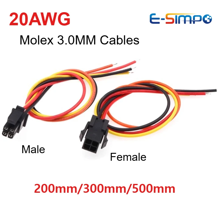 10PC Molex3.0mm 20AWG 20/30/50cm Dual Row Micro 5557 5559-3.0 Male Female Air Docking Electronic Cable 43020 43025 Terminal Wire
10PC Molex3.0mm 20AWG 20/30/50cm Dual Row Micro 5557 5559-3.0 Male Female Air Docking Electronic Cable 43020 43025 Terminal Wire