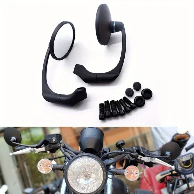 Motorcycle Rearview Mirror Upgrade Kit - Vintage Style, Electroplated Round Reflective Mirrors with Flat Lens & Aluminum
Motorcycle Rearview Mirror Upgrade Kit - Vintage Style, Electroplated Round Reflective Mirrors with Flat Lens & Aluminum