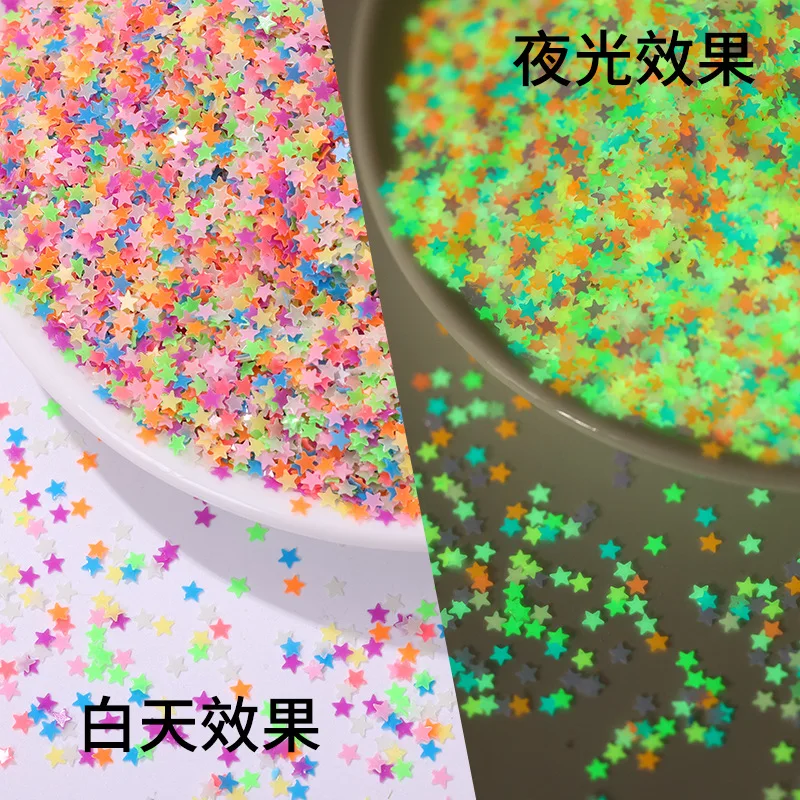 100g/bag 3mm Glow Star Sequins - Glitter Flakes for Nail Art, Slime Fillers & DIY Crafts, Luminous Decoration Accessories
100g/bag 3mm Glow Star Sequins - Glitter Flakes for Nail Art, Slime Fillers & DIY Crafts, Luminous Decoration Accessories