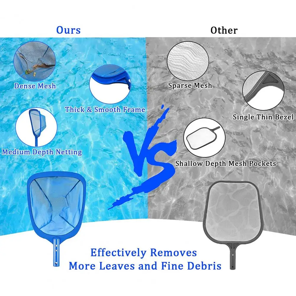 Leaf Skimmer Net Long Lasting Solid Plastic Frame Thick Fine Debris Pool Cleaning Basket Pool Supplies
Leaf Skimmer Net Long Lasting Solid Plastic Frame Thick Fine Debris Pool Cleaning Basket Pool Supplies