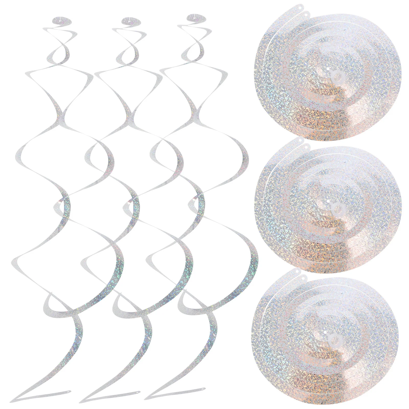 6Pcs Iridescent Double Spiral Hanging Streamers Ceiling Party Decor Wedding Birthday Graduation Valentines Day New Year
6Pcs Iridescent Double Spiral Hanging Streamers Ceiling Party Decor Wedding Birthday Graduation Valentines Day New Year