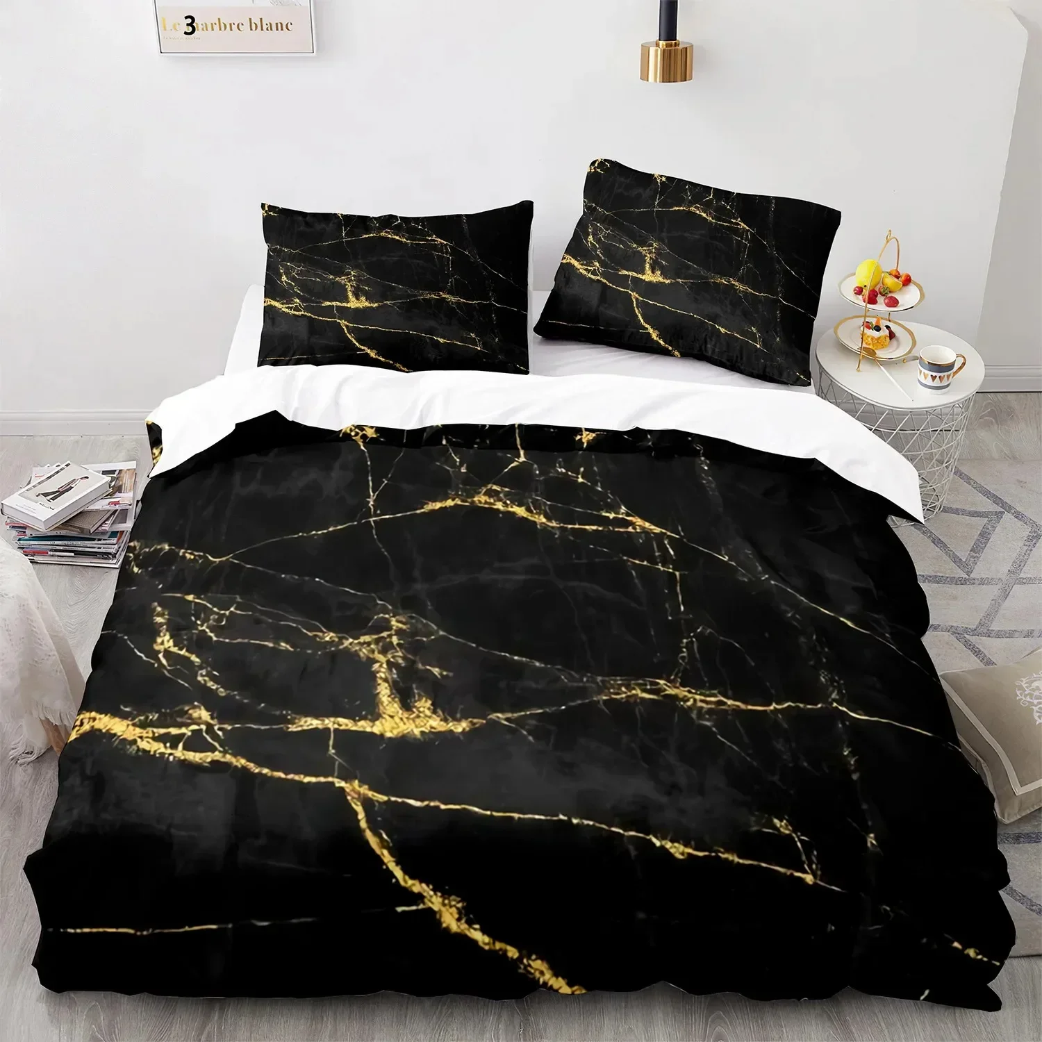 3D Print White Gold Abstract Marble Texture Comfortable Duvet Quilt Cover Pillowcase Bedding Set Bedroom Decoration Home Textile
3D Print White Gold Abstract Marble Texture Comfortable Duvet Quilt Cover Pillowcase Bedding Set Bedroom Decoration Home Textile