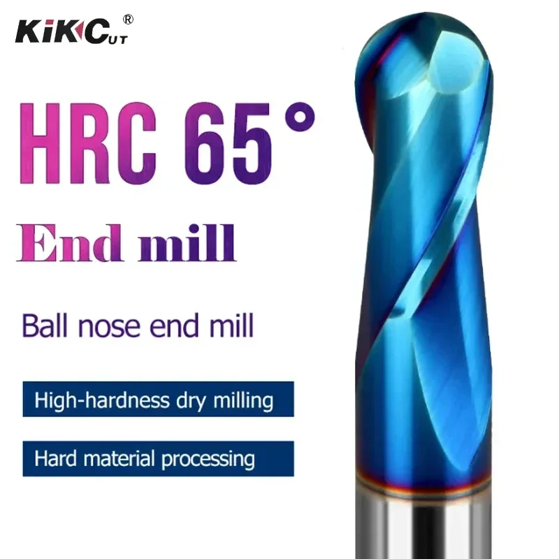 Milling Tools 2 Flutes HRC65 Carbide Ball Nose End Mills CNC Machine Tool Tungsten Steel Milling Cutter
Milling Tools 2 Flutes HRC65 Carbide Ball Nose End Mills CNC Machine Tool Tungsten Steel Milling Cutter