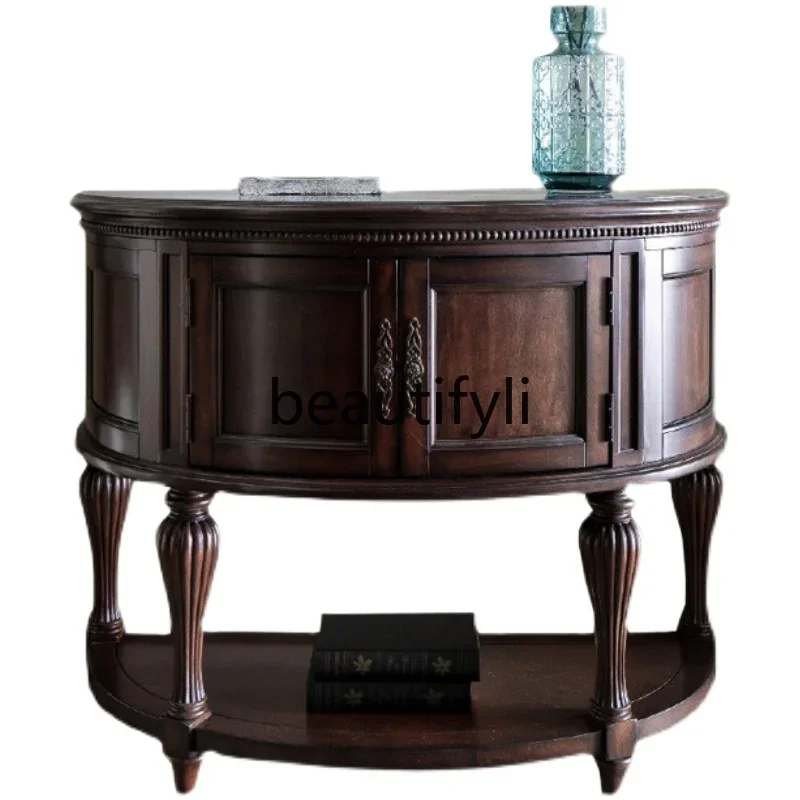 American light luxury solid wood porch cabinet designer model room decorative cabinet semi-circular locker customization
American light luxury solid wood porch cabinet designer model room decorative cabinet semi-circular locker customization