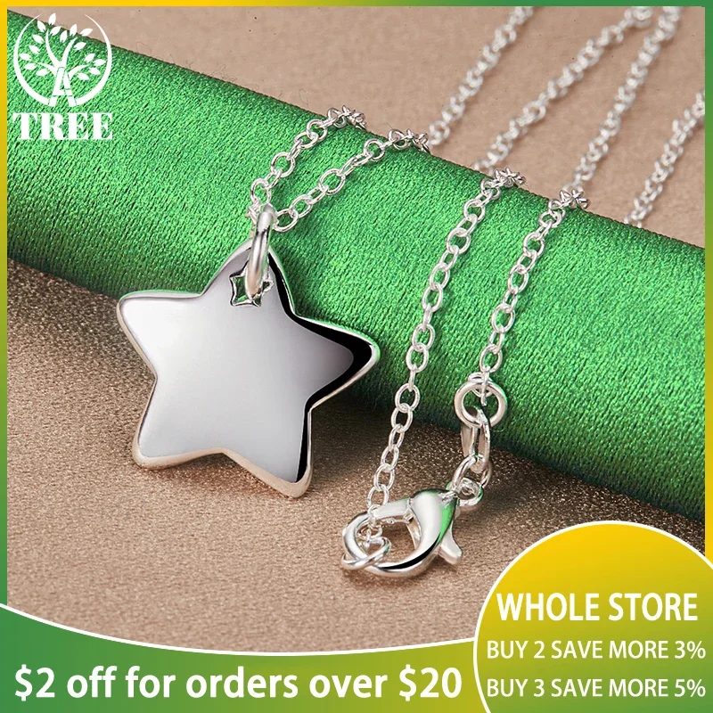 ALITREE 925 Sterling Silver Necklaces High Quality Solid Star Pendant Necklace Women Neck Chain Fashion Party Wedding Jewelry
ALITREE 925 Sterling Silver Necklaces High Quality Solid Star Pendant Necklace Women Neck Chain Fashion Party Wedding Jewelry