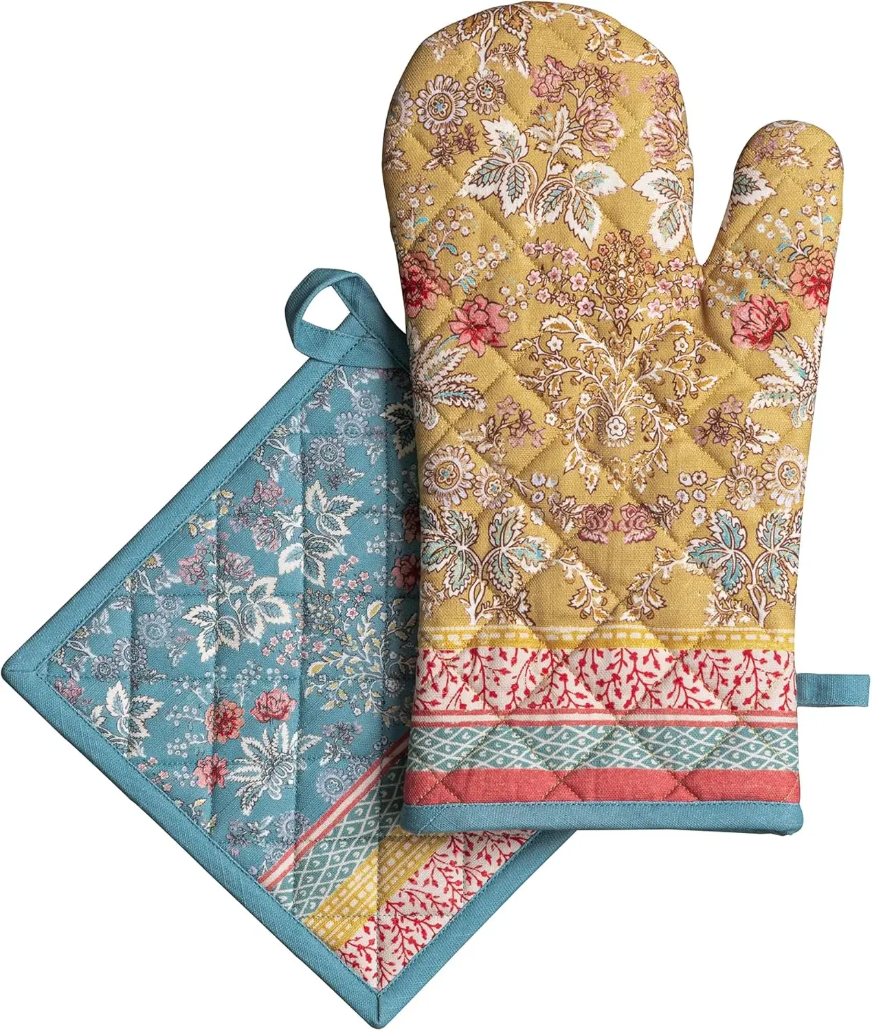 100% Cotton Heat Resistant Oven Mitt and Pot Holder Set with Hanging Loop for Kitchen Baking Grilling Gifts
100% Cotton Heat Resistant Oven Mitt and Pot Holder Set with Hanging Loop for Kitchen Baking Grilling Gifts