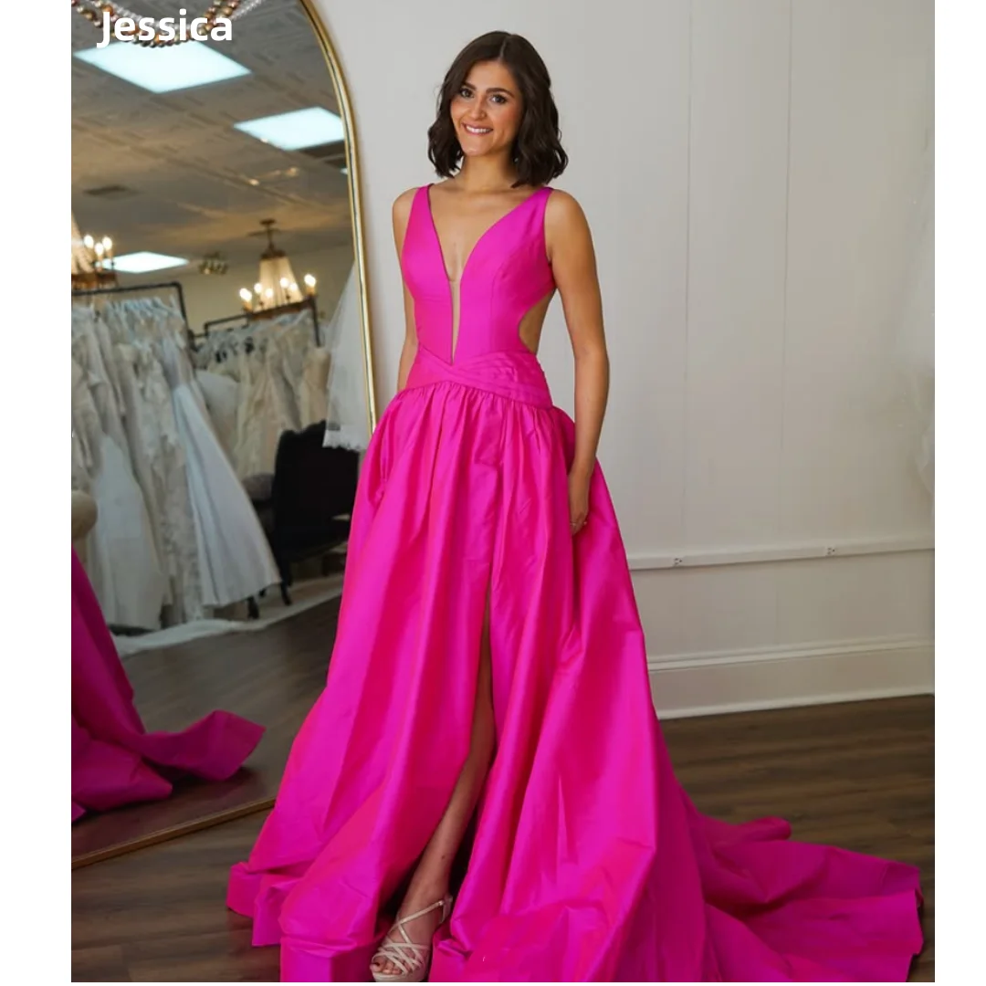 Jessica V-neck Taffeta Evening Dresses Hot Pink Prom Dresses Gorgeous Sexy Off-shoulder Mop Wedding Party Dress Customized 2025
Jessica V-neck Taffeta Evening Dresses Hot Pink Prom Dresses Gorgeous Sexy Off-shoulder Mop Wedding Party Dress Customized 2025