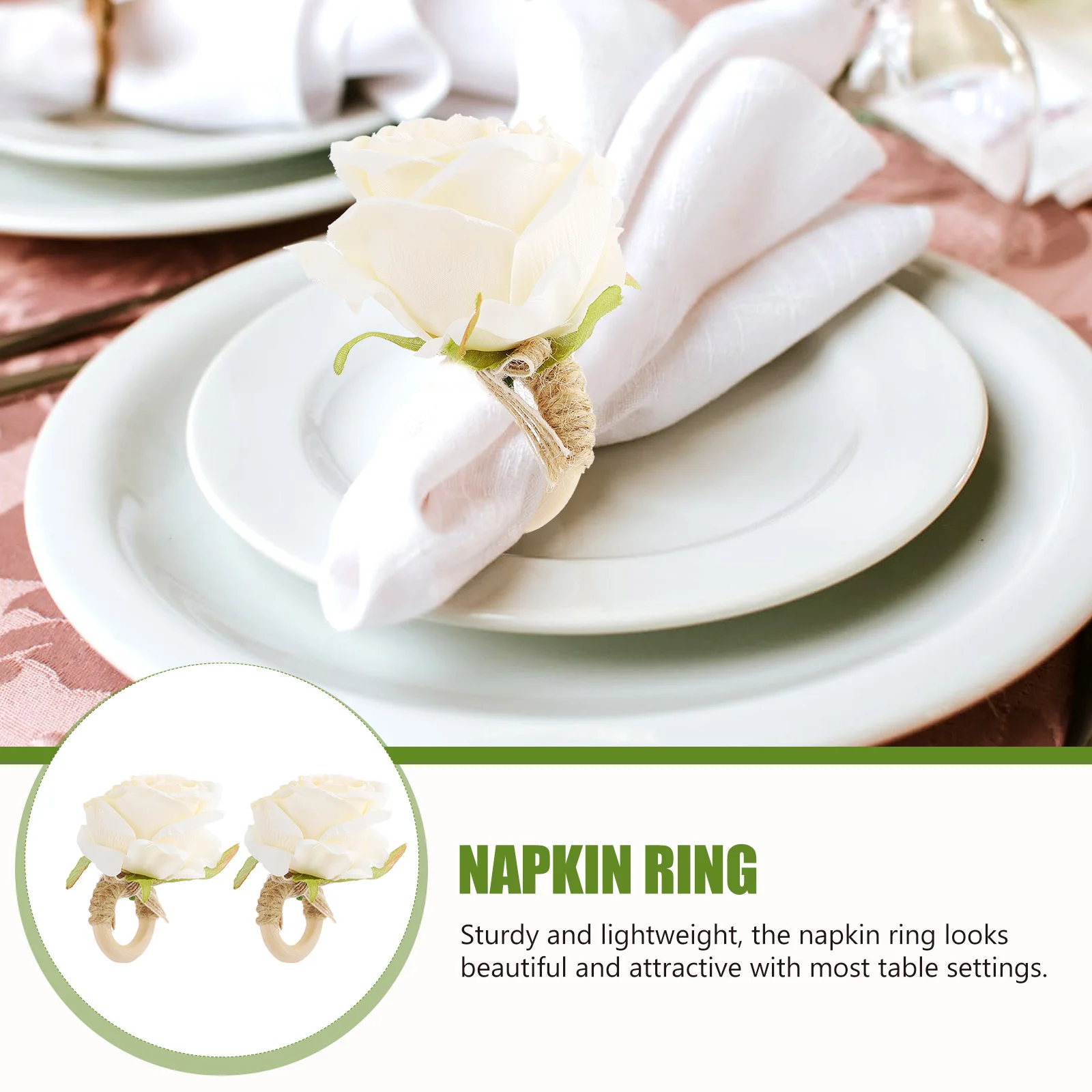 2pcs Elegant Napkin Rings Decorative Flower Design White Cloth Tea Party Bridesmaid Long Life Sturdy Kitchen Bar Accessories
2pcs Elegant Napkin Rings Decorative Flower Design White Cloth Tea Party Bridesmaid Long Life Sturdy Kitchen Bar Accessories